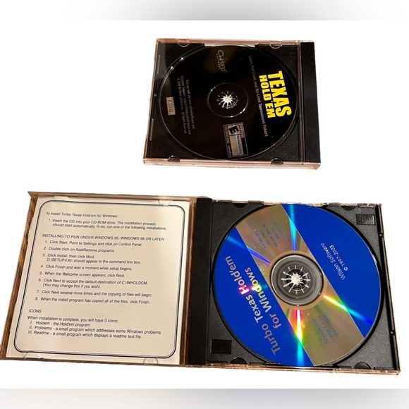 ♥️2 Texas Hold ‘Em Poker CD ROM Games for PC No Scratches Like New - Picture 3 of 4